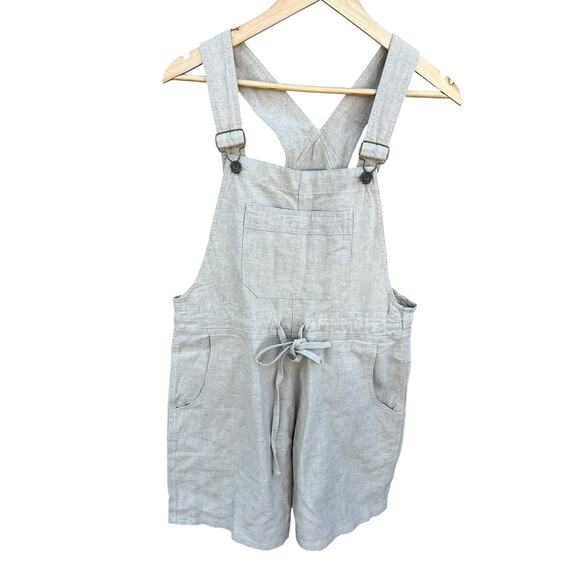 D'mode Classix Linen Blend Vintage 90s Women's Shorts Jumpsuit Beige Size SMALL - Picture 1 of 10